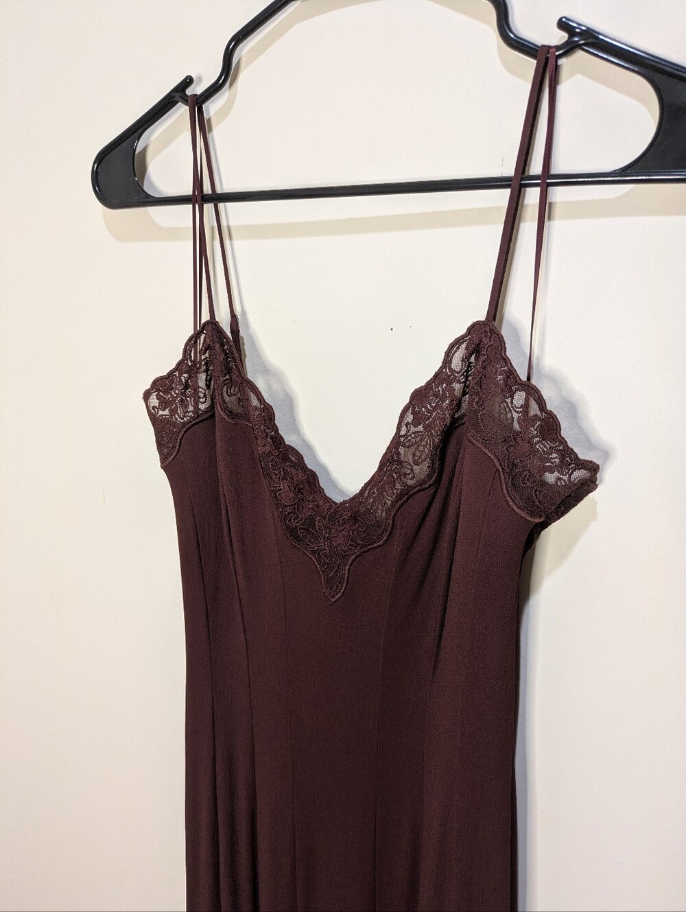 Reformation Lucine Chocolate Brown Lace Midi Dress Cocktail Viscose Size 6 - Picture 4 of 8